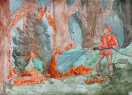  Пожар в лесу 