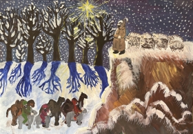 Иллюстрация к стихотворению Б. Пастернака «Рождественская звезда» 